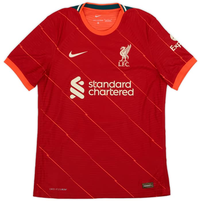 2021-22 Liverpool Authentic Home Shirt Virgil #4 - 9/10 - (M)
