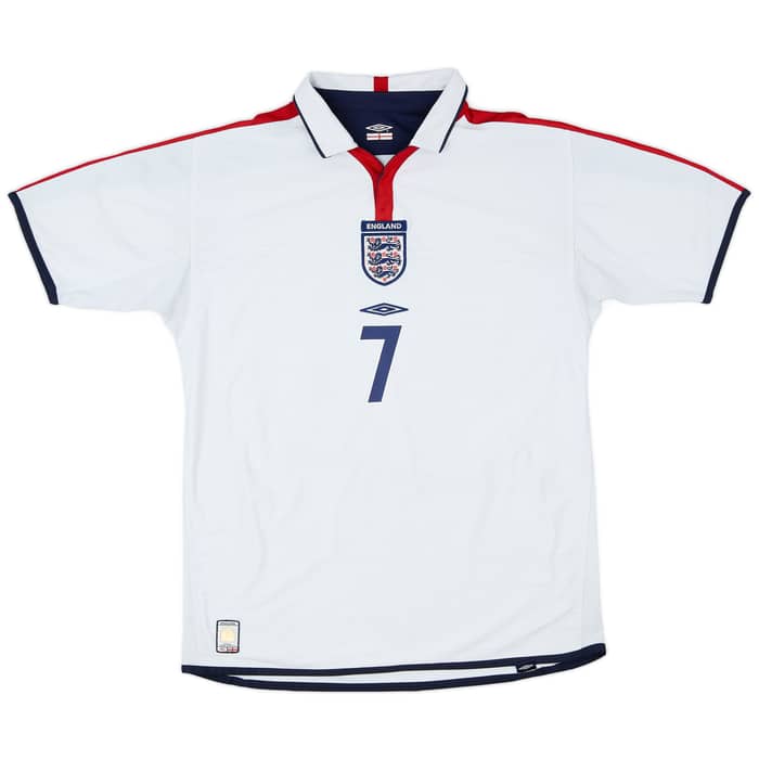 2003-05 England Home Shirt Beckham #7 - 6/10 - (L)