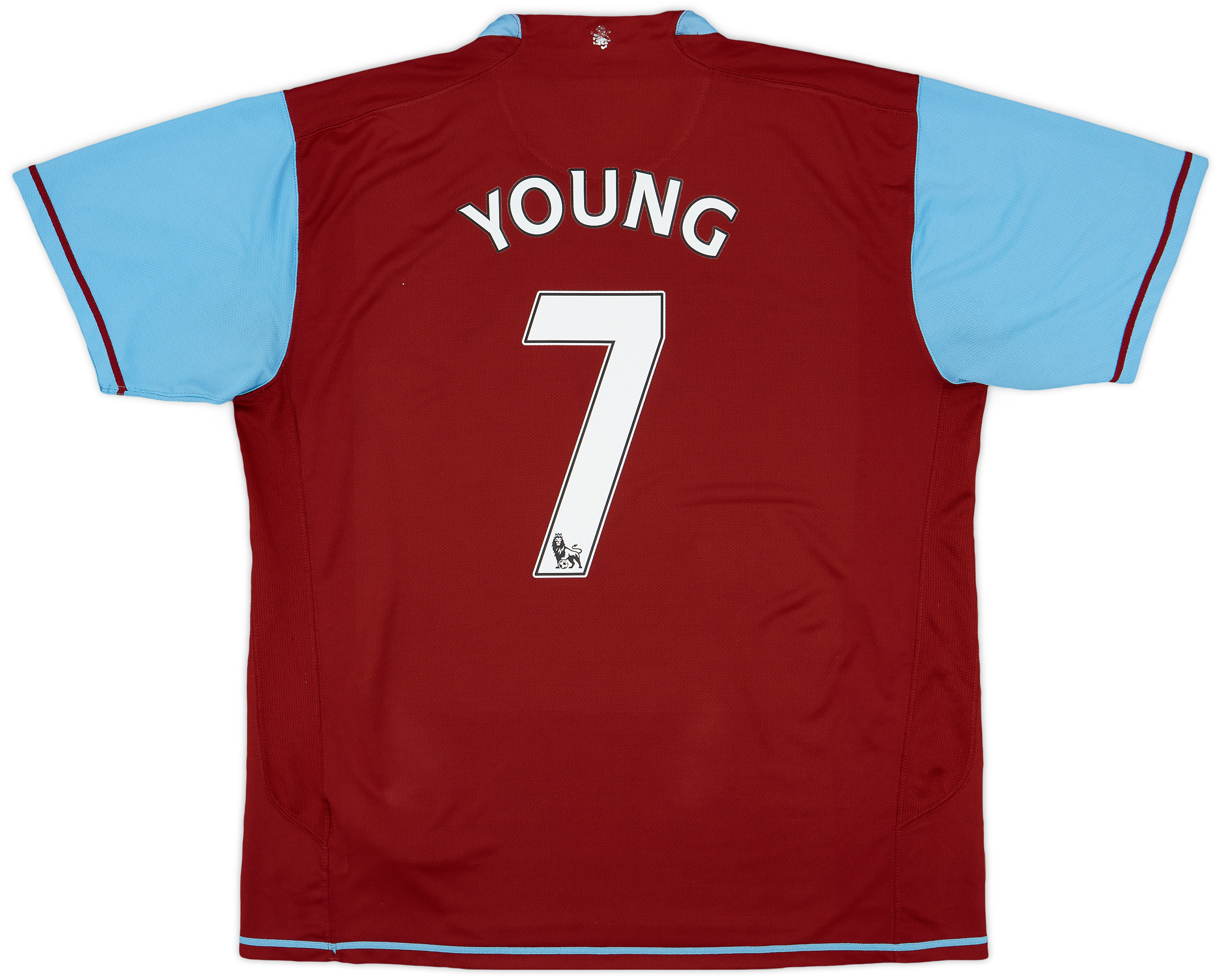2007-08 Aston Villa Home Shirt Young #7 - 6/10 - (L)