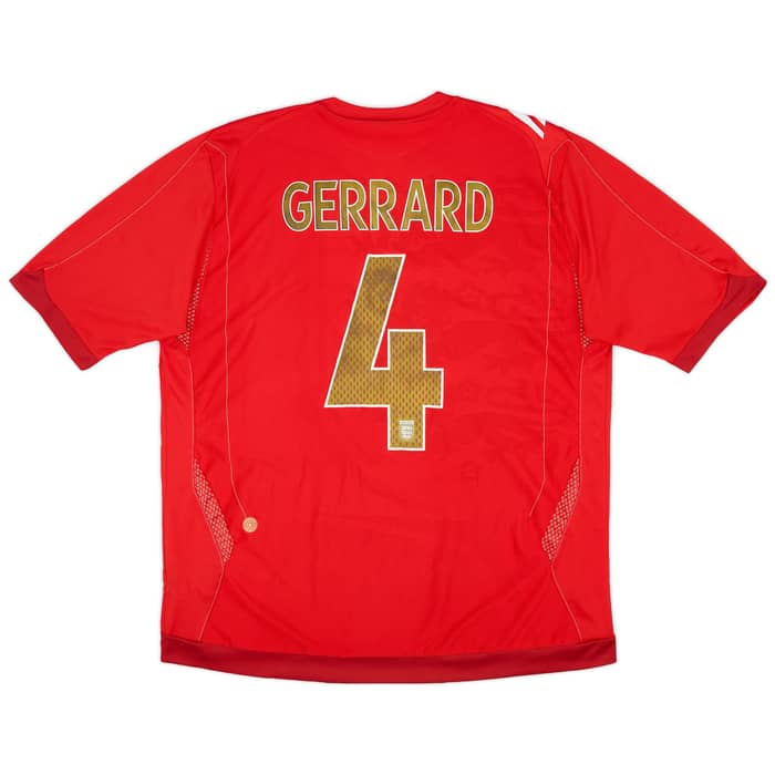 2006-08 England Away Shirt Gerrard #4 - 5/10 - (XL)