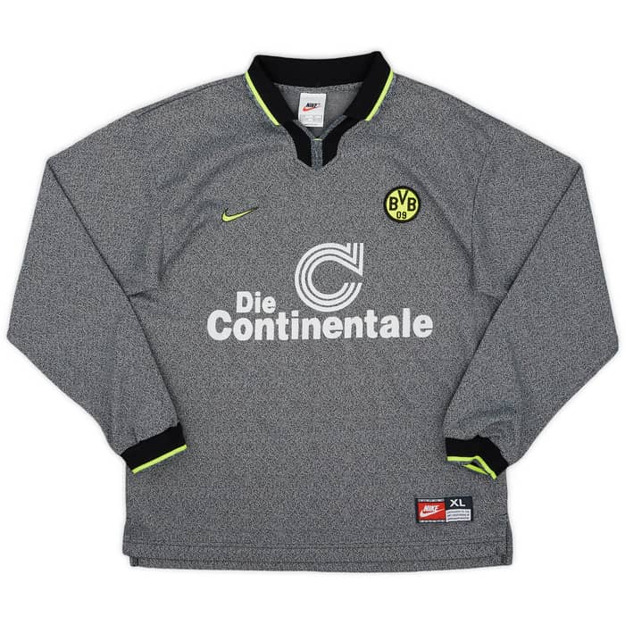1997-98 Borussia Dortmund Away L/S Shirt - 7/10 - (XL.Boys)