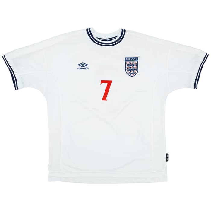 1999-01 England Home Shirt Beckham #7 - 6/10 - (XL)