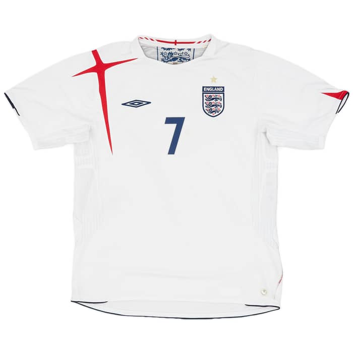 2005-07 England Home Shirt Beckham #7 - 6/10 - (L)