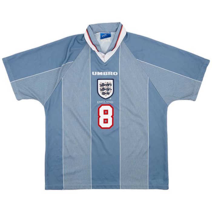 1996-97 England Away Shirt Gascoigne #8 - 9/10 - (XL)