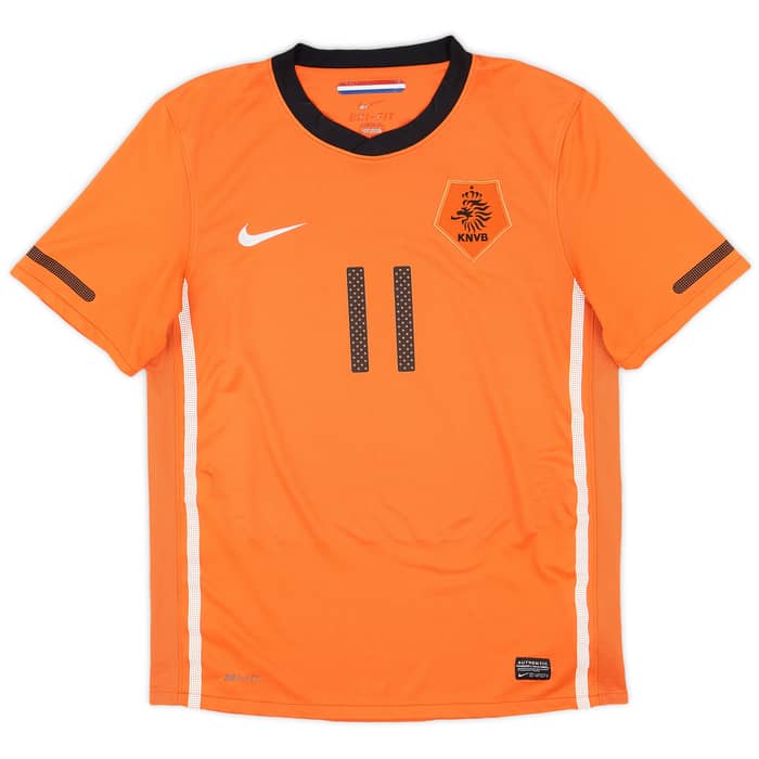 2010-11 Netherlands Home Shirt Robben #11 - 9/10 - (M)