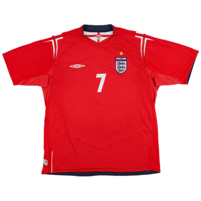 2004-06 England Away Shirt Beckham #7 - 7/10 - (XL)