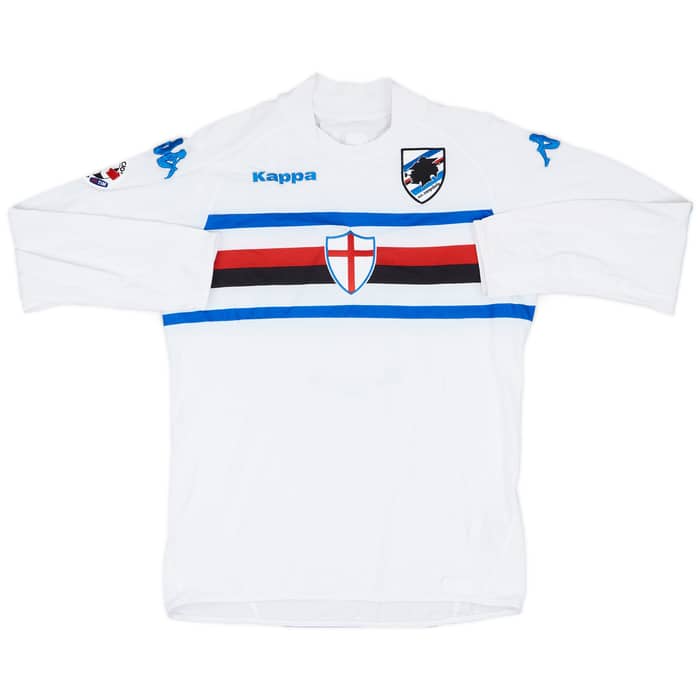 2007-08 Sampdoria Match Issue Coppa Italia Signed Away L/S Shirt Ziegler #3