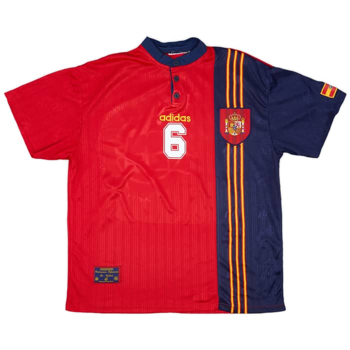 1996-98 Spain Home Shirt R.Hierro #6 - 8/10 - (L)