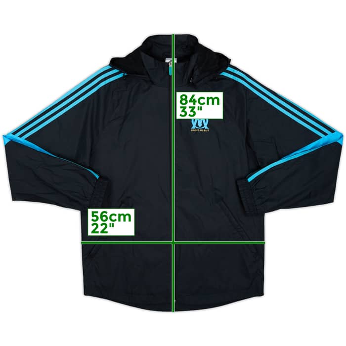 2014-15 Olympique Marseille adidas Hooded Track Jacket - 8/10 - (M)