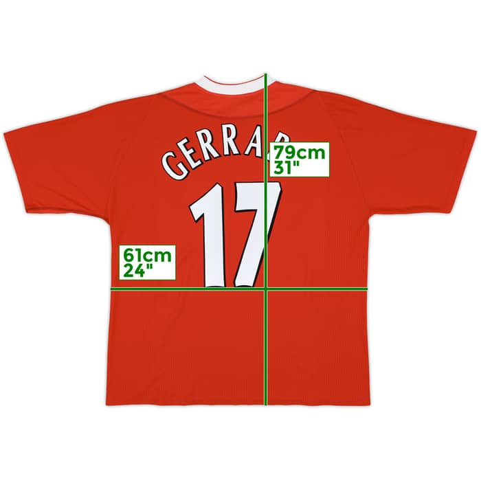 2002-04 Liverpool Home Shirt Gerrard #17 - 6/10 - (XL)