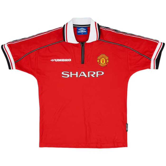 1998-00 Manchester United Home Full Kit - 8/10 - (L.Boys)