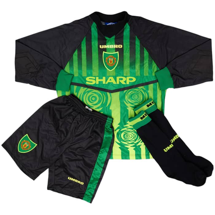1997-98 Manchester United GK Full Kit - 9/10 - (M.Boys)