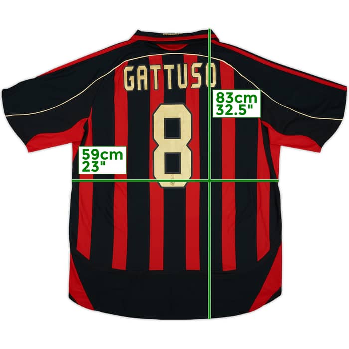 2006-07 AC Milan Home Shirt Gattuso #8 - 4/10 - (XL)