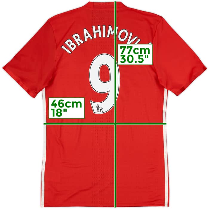 2016-17 Manchester United Authentic Home Shirt Ibrahimovic #9 - 7/10 - (M)