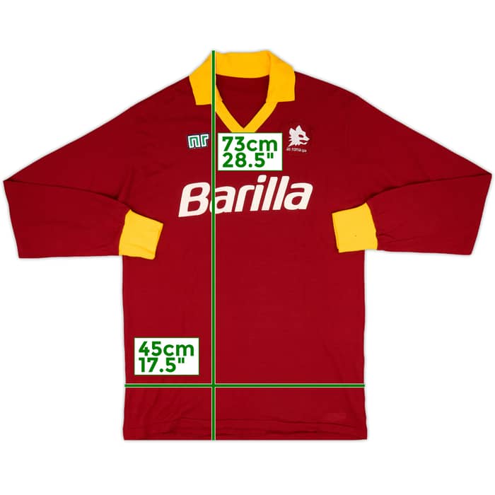 1987-90 Roma Home L/S Shirt - 9/10 - (XL)