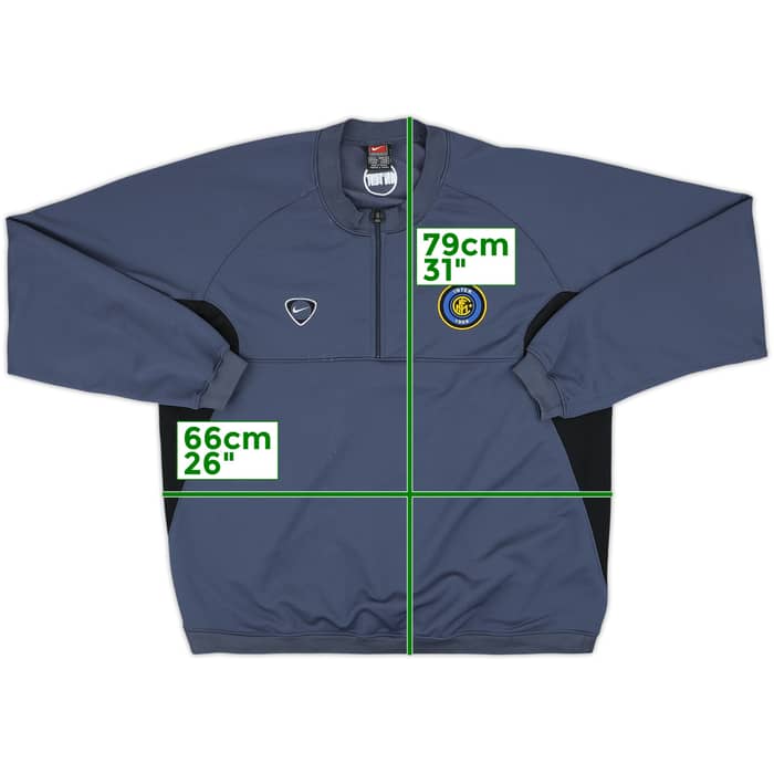 2000-01 Inter Milan Nike 1/4 Zip Sweat Top - 8/10 - (M)