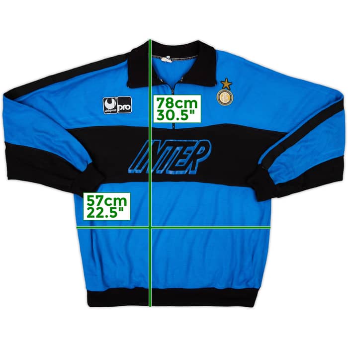 1990-91 Inter Milan Uhlsport 1/4 Zip Sweat Top - 8/10 - (M)