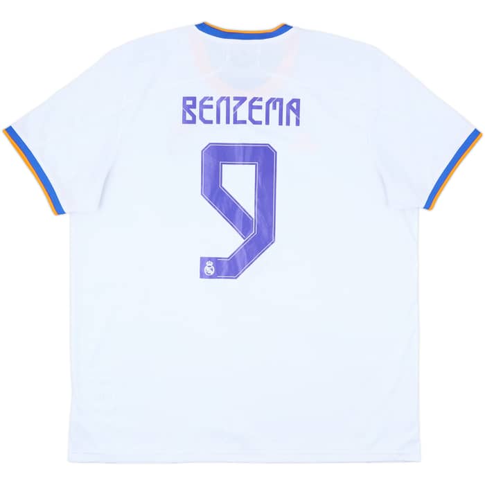 2021-22 Real Madrid Home Shirt Benzema #9 - 8/10 - (XXL)