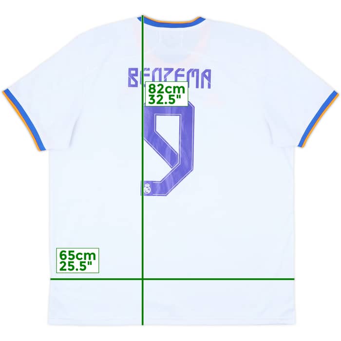 2021-22 Real Madrid Home Shirt Benzema #9 - 8/10 - (XXL)