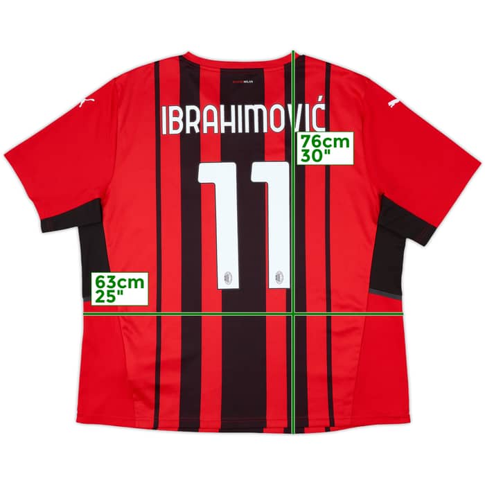 2021-22 AC Milan Home Shirt Ibrahimovic #11 - 10/10 - (XXL)