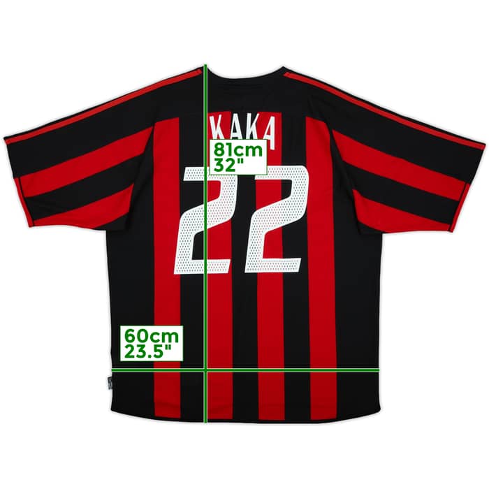 2003-04 AC Milan Home Shirt Kaka #22 - 7/10 - (XL)