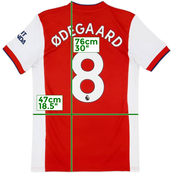2021-22 Arsenal Home Shirt Odegaard #8 - 8/10 - (S)