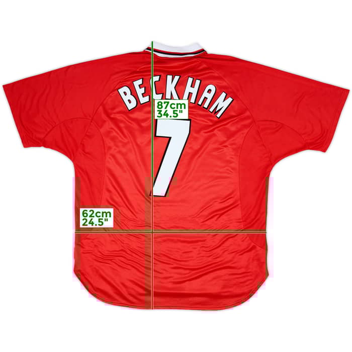 1997-00 Manchester United CL Shirt Beckham #7 - 8/10 - (XXL)