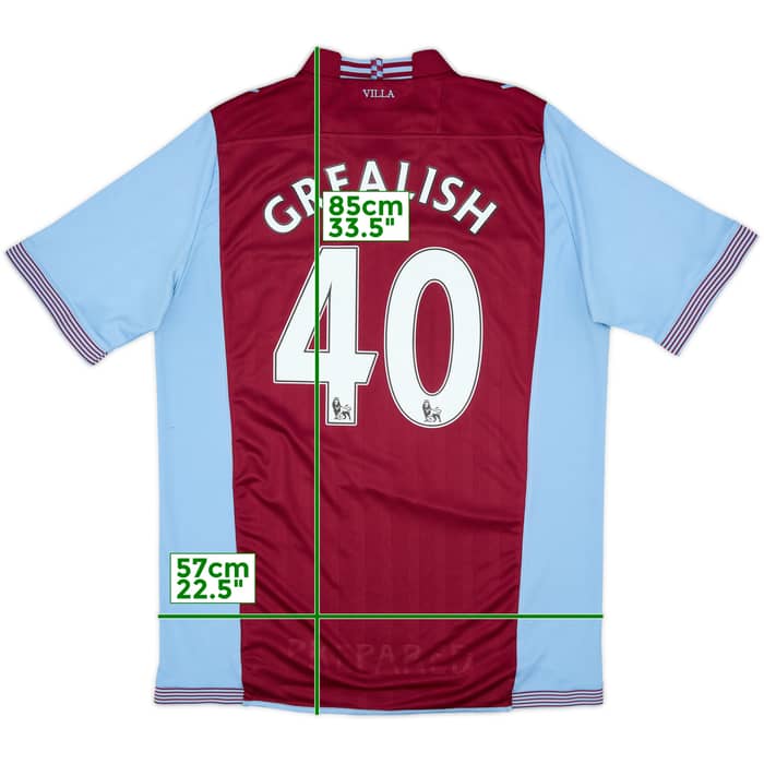 2013-14 Aston Villa Home Shirt Grealish #40 - 6/10 - (XL)