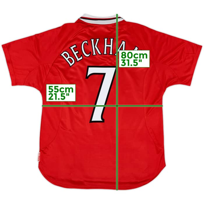 1999-00 Manchester United 'CL Winners' Shirt Beckham #7 - 6/10 - (L)