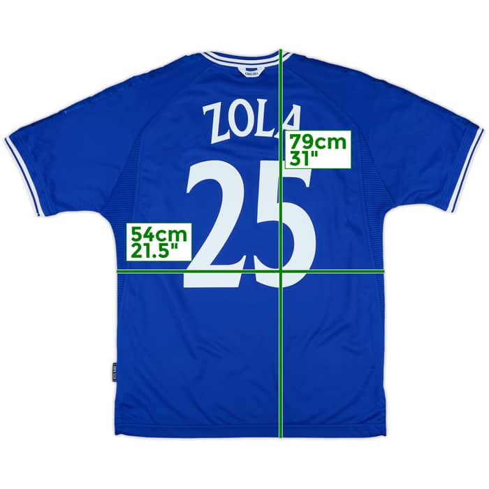 1999-01 Chelsea Home Shirt Zola #25 - 8/10 - (L)