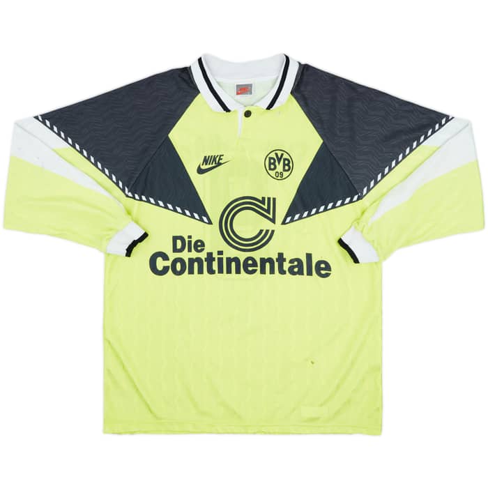 1990-91 Borussia Dortmund Home L/S Shirt #9 - 6/10 - (L)