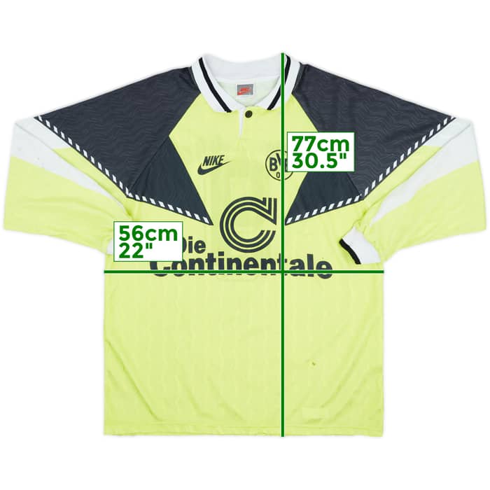 1990-91 Borussia Dortmund Home L/S Shirt #9 - 6/10 - (L)
