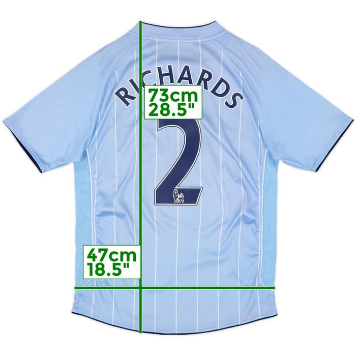 2007-08 Manchester City Home Shirt Richards #2 - 8/10 - (M)