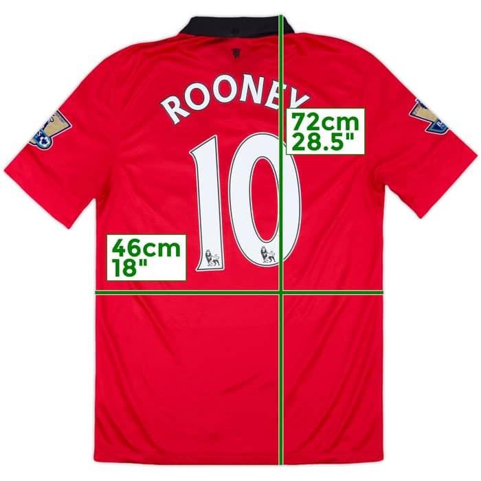 2013-14 Manchester United Home Shirt Rooney #10 - 8/10 - (M)