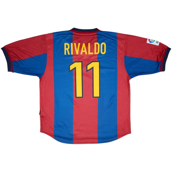 1998-00 Barcelona Home Shirt Rivaldo #11 - 9/10 - (XL)