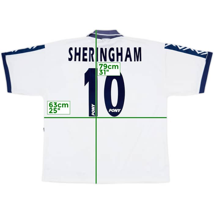 1995-97 Tottenham Home Shirt Sheringham #10 - 8/10 - (XL)