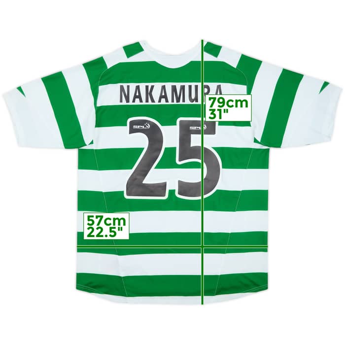 2005-07 Celtic Home Shirt Nakamura #25 - 8/10 - (XL)