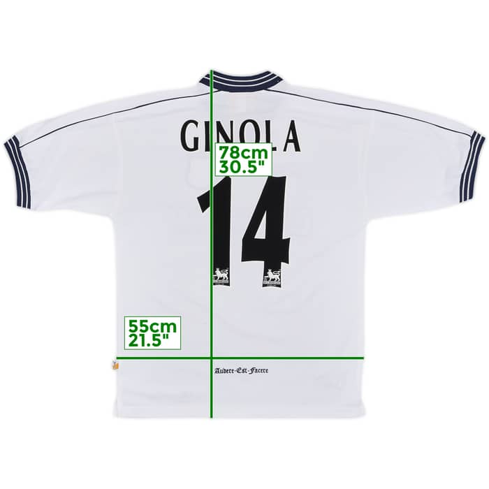 1997-99 Tottenham Home Shirt Ginola #14 - 8/10 - (M)