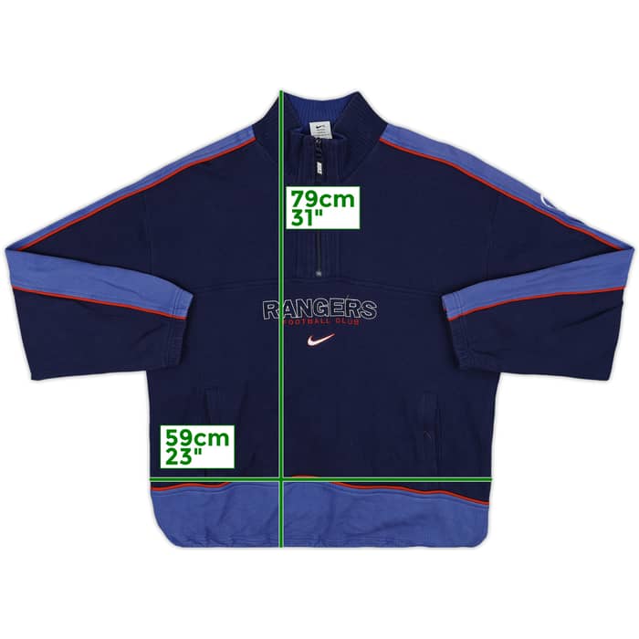 1997-98 Rangers Nike 1/4 Zip Drill Top - 9/10 - (L)