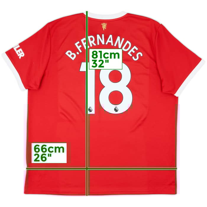 2021-22 Manchester United Home Shirt B.Fernandes #18 - 9/10 - (XXL)