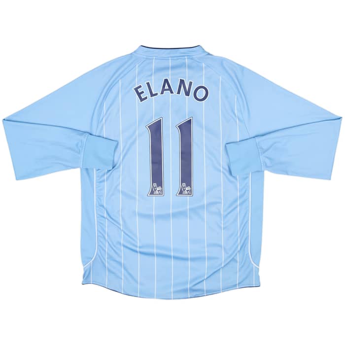 2007-08 Manchester City Home L/S Shirt Elano #11 - 8/10 - (L)