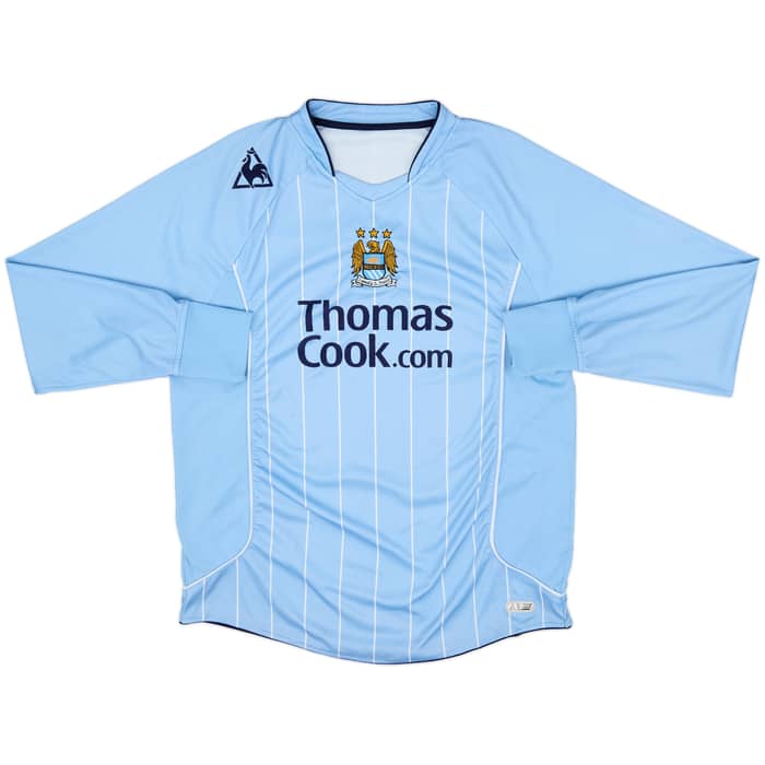 2007-08 Manchester City Home L/S Shirt Elano #11 - 8/10 - (L)