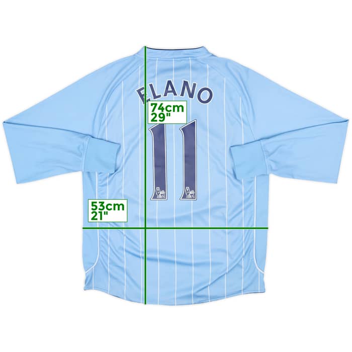 2007-08 Manchester City Home L/S Shirt Elano #11 - 8/10 - (L)