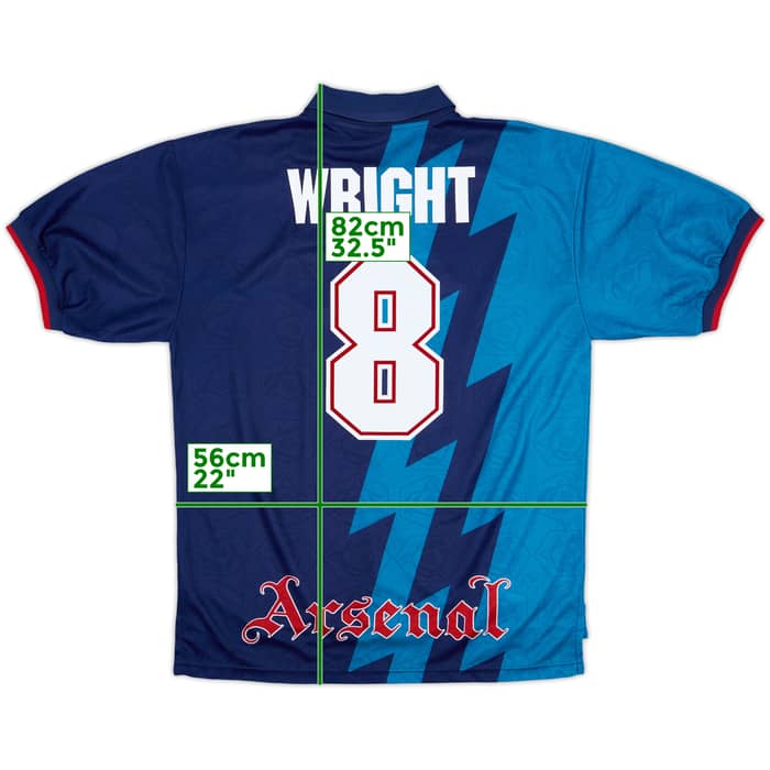 1995-96 Arsenal Away Shirt Wright #8 - 7/10 - (XL)