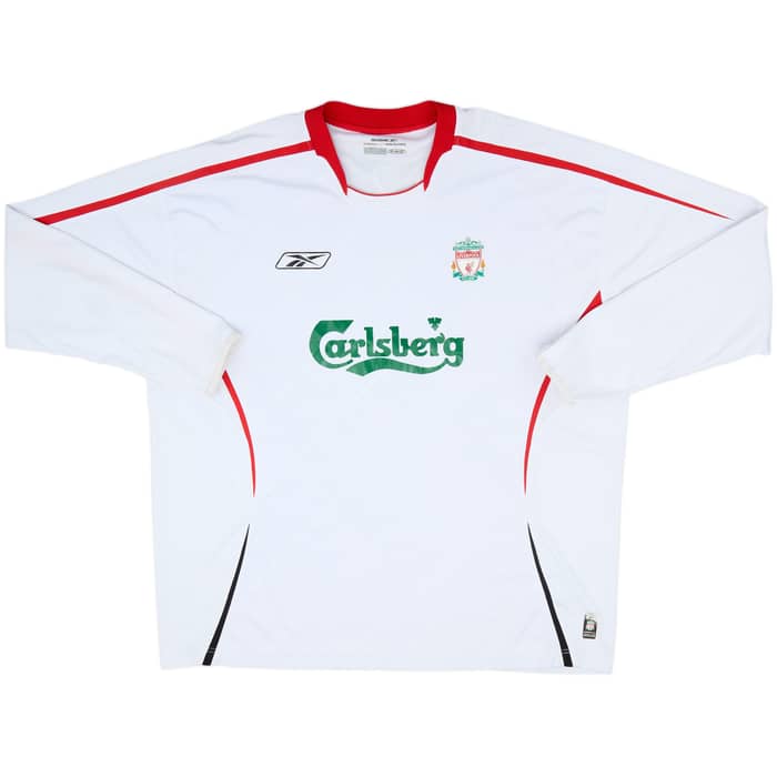 2005-06 Liverpool Away L/S Shirt Gerrard #8 - 9/10 - (XXL)