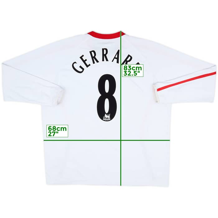 2005-06 Liverpool Away L/S Shirt Gerrard #8 - 9/10 - (XXL)