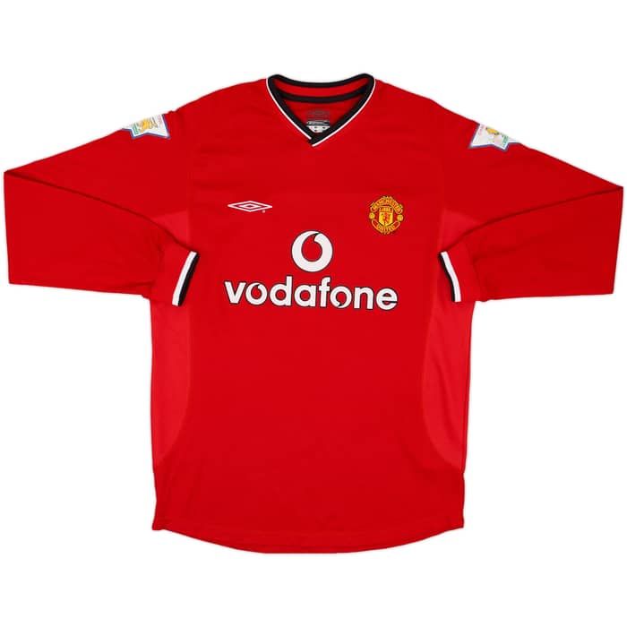 2000-02 Manchester United Home L/S Shirt Scholes #18 - 6/10 - (M)