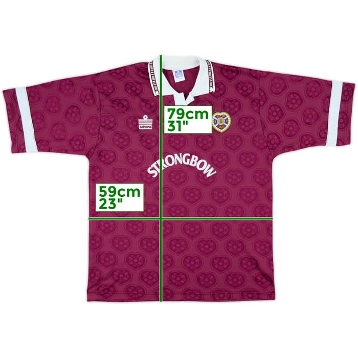 1992-93 Hearts Home Shirt - 10/10 - (XL)