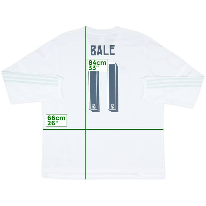 2015-16 Real Madrid Home L/S Shirt Bale #11 - 10/10 - (XXL)