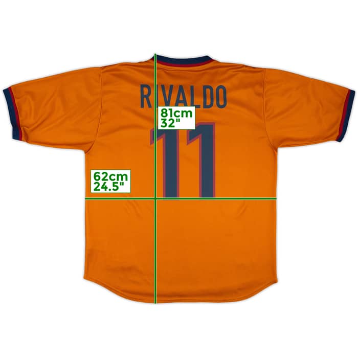 1998-00 Barcelona Third Shirt Rivaldo #11 - 8/10 - (XL)